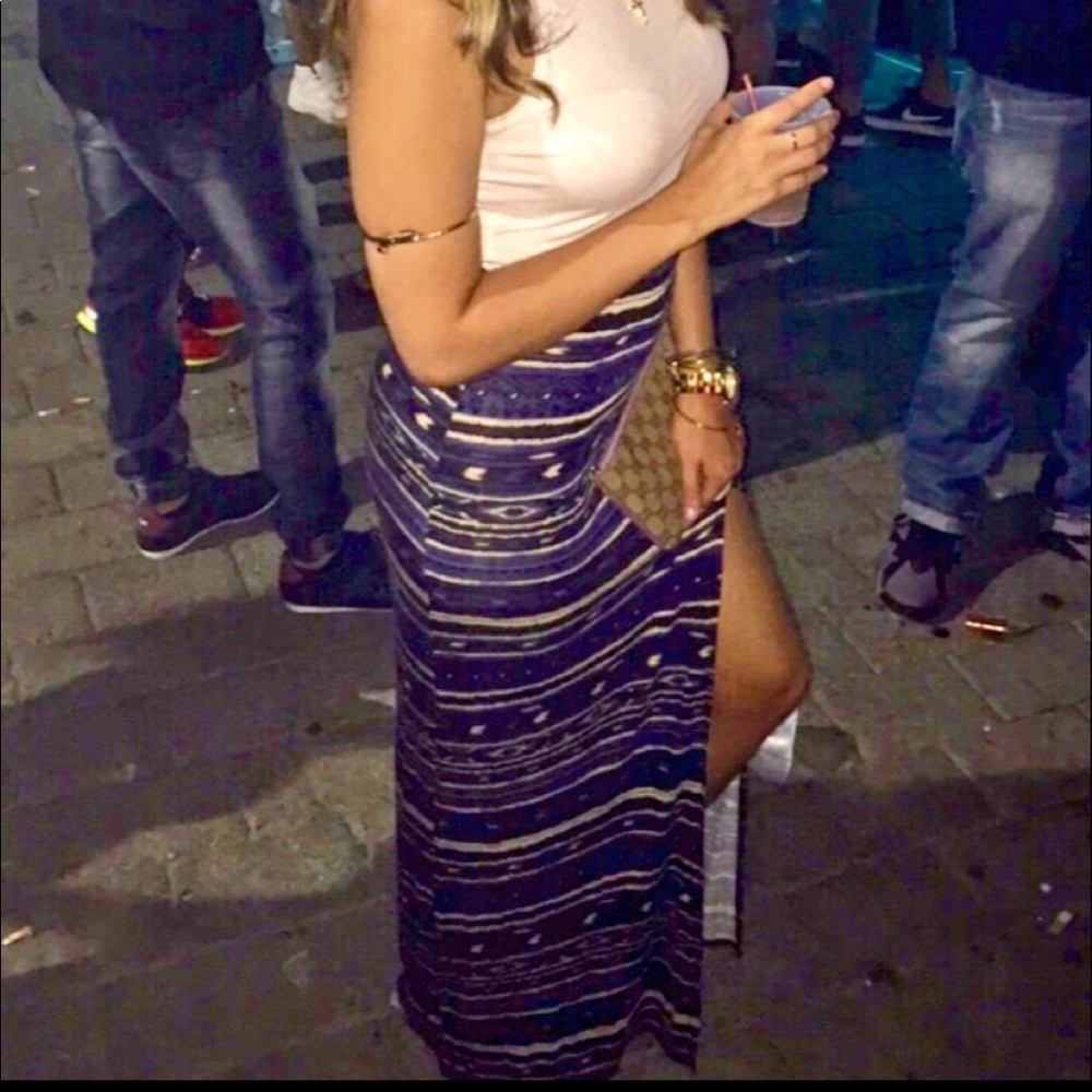 Tribal maxi skirt with slit